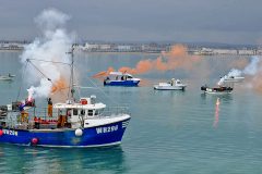 Inshore boats took part in fleet protests at Weymouth…