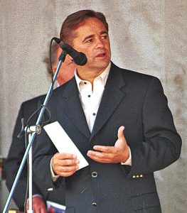 Brian Tobin, then Canadian minister of fisheries and oceans, and later premier of Newfoundland, was the guest of honour at the Newlyn Fish Festival.