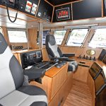 An extensive array of wheelhouse equipment was supplied and installed by David Simcox of Electrotech Marine.