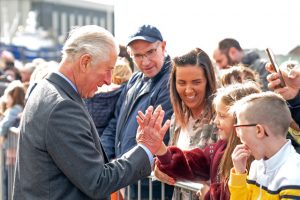 HRH delighted the large crowd that gathered outside the new fishmarket.