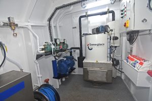 A 2.5t Geneglace flake ice machine was installed in a dedicated compartment on the main deck by Premier Refrigeration of Fraserburgh, which also fitted chilling to the deck and bulk heads in the fishroom.