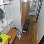 Heated deck-gear cabinets are fitted in the port passageway.