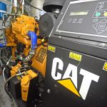 Caterpillar C7.1-based gensets are mounted on the port and starboard tank tops.