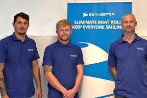 Aquamare Marine service technicians Carl Pook, Luke Wilcox and Lee Jones in Lavagna, Italy…