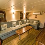 The day lounge is arranged in the forward starboard corner of the full-width deck house on the main deck…