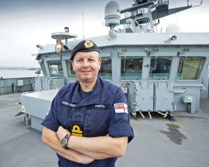  HMS Forth’s commanding officer, Commander Robert Laverty RN.