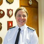 Commander of the Fishery Protection Squadron, Commander Sarah Oakley.