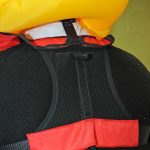 A mesh panel is fitted to pull the rear further away from the neck, and Mullion has widened the top of the dumb-bell jacket, and fitted a neoprene-padded section for comfort.
