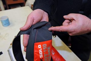 To reduce or eliminate rubbing from pots or other gear, Mullion has incorporated a wear panel at the base of the jacket.