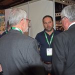 Discussion time – Sunderland Marine underwriting manager Craig McBurnie talks with Scottish fisheries minister Fergus Ewing, SFF CE Bertie Armstrong and president Ian Gatt.