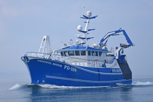 The 22.3m LOA Fruitful Bough is the first of a new design of twin-rig trawler.