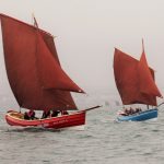 Royal Diadem II and Imperialist contend with the swell during the 2019 Sailing Coble Festival.