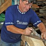 Bobby Cann, one of the few remaining boatbuilders who praises wood as a material of the future as well as the past, and often says that he would like to build one more wooden fishing boat before he retires.