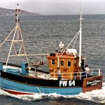 … as probably the last wooden potting boat built for the South West on launch in 1986.