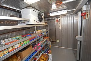 … and chilled dry provisions room, which leads to walk-in refrigerated and freezer rooms.
