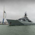 HMS Tyne returning to HMNB Portsmouth.