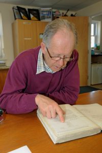 The South Western FPO was formed in 1974, becoming the second PO in the UK. Here, Jim studies the original minutes of the first meeting.