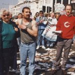 Fishermen from all over Britain came to Plymouth to block off the main street with dead fish. Jim Portus is on the right.