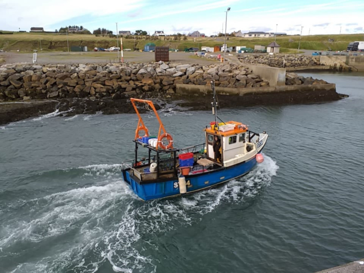 The Western Isles creel boat Renegade SY 7 returning to Brevig harbour on the Isle of Lewis. (Jake Grontier)