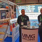 Mark McCallaig and Martin McGuiness standing on one of MMG Welding’s vessel-to-vessel Compact Gangway systems.