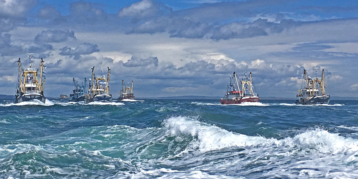 The end of an era – beamers crossing Torbay on the final leg of the last Brixham Trawler Race. (Jenny Quinell-Scott)