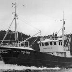 The first steel-hulled purser/trawler Lunar Bow PD 118 on trials at Flekkefjord in 1970.