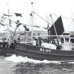 Julante – a remarkable build and a superb sea boat – in the Flushing Trawler Race about 20 years ago. Behind are two other wooden vessels – Internos and behind it, Harvester.