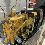 A 185kVA Leroy Somer generator is driven by a Caterpillar C7.1 auxiliary engine.