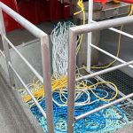 Backropes lead off the hauler into a rope well…