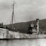 Most of the deep-sea trawler fleet were requisitioned for minesweeping duties during the First World War. The Hull trawler Ferriby, with a gun installed on her whaleback, was one of many.