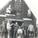 The Old Company of Lowestoft, looking suitably nautical outside their shed in the 1890s. A lookout tower was added in the early 20th century.