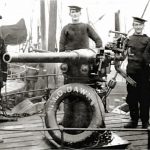 Skipper Edward Spencer Rilatt the third (left) with gun crew on the HMD Dawn. Edward Rilatt was from a well-known Hull fishing family and was one of many recruited into the RNR during the First World War. He was nicknamed ‘Mad’ because of his explosive temper – towards both the Germans and Royal Navy officers!
