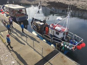 The Ullapool Sea Savers meet local prawn boat Freya UL 81…