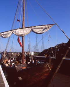 Boston first got rich in medieval times through the Hanseatic League, whose success was substantially based on its ships, specifically the cog – a replica of which visited Boston in 2004.