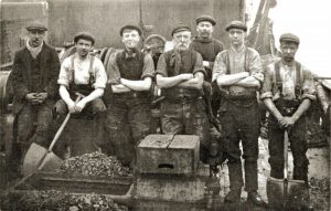 A gang of coal trimmers pictured on Hull’s St Andrew’s fish dock before the First World War.