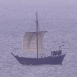 A Dutch replica visited in 2015, seen here on 10 May that year, working along the Norfolk coast on a spring easterly.