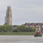 … and head down The Haven, with the Boston Stump astern…