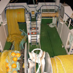 Gear-handling arrangements on the shelterdeck of Ocean Harvest.