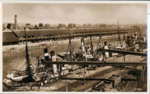 Steam trawlers in Hull’s St Andrew’s Fish Dock in the 1930s.
