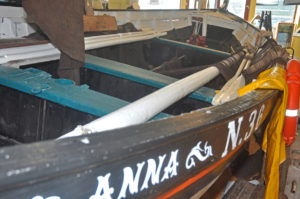 The traditional Mourne skiff Anna in the Mourne Maritime Centre at Kilkeel.