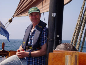 Swan skipper Andrew Halcrow off Fair Isle in 2005.