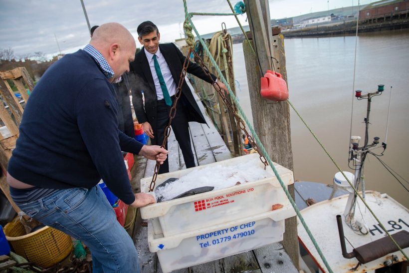 UK chancellor Rishi Sunak visits Newhaven fisheries