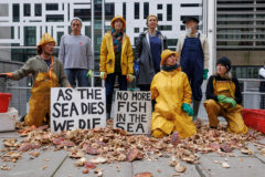 Eustice targeted in shellfish die-off protest