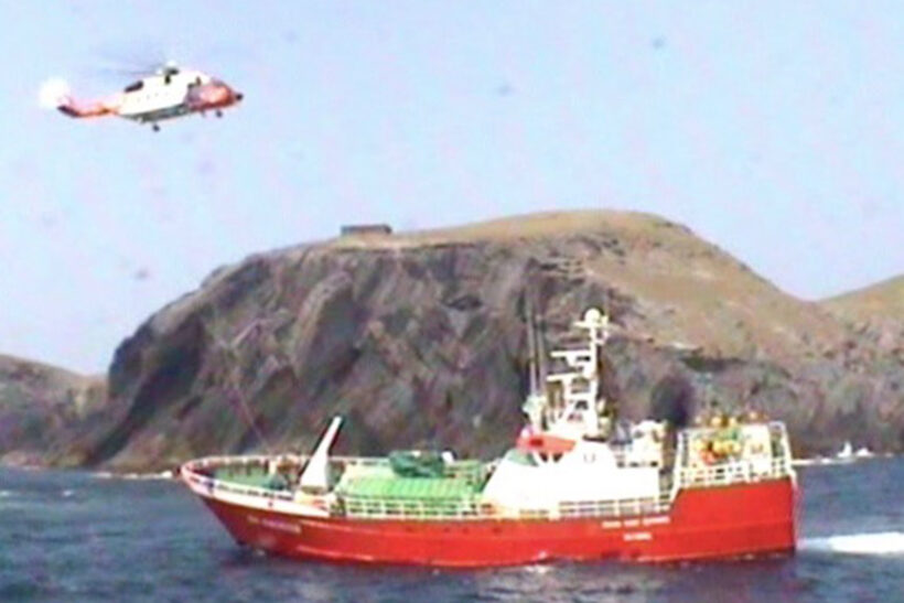 Nine crew airlifted off grounded vessel