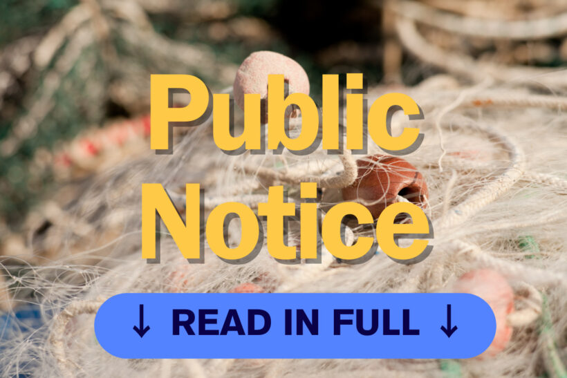 Public Notice: Bottom towed fishing gear (prohibited areas) byelaw 2024