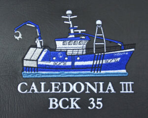 Profiles of Caledonia III are embroidered on the headrests of the NorSap skipper’s seats.