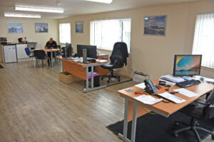 Macduff Shipyards’ new open-plan office accommodation at Buckie.