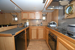 The well-equipped galley.