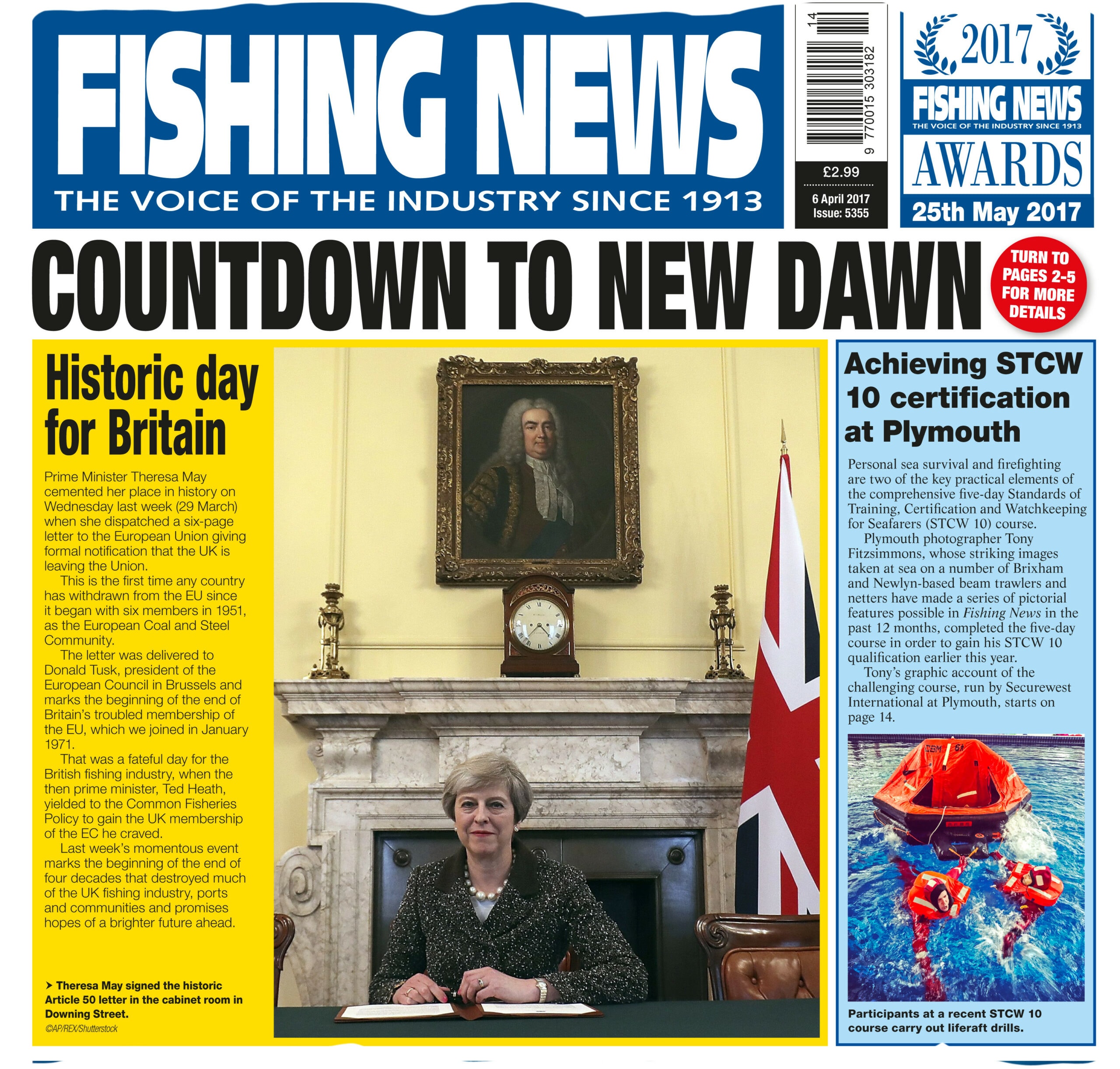 The front cover of Fishing News 6 April 2017 