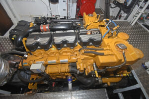 The Caterpillar C18 ACERT engine delivers 357kW @ 1,800rpm.